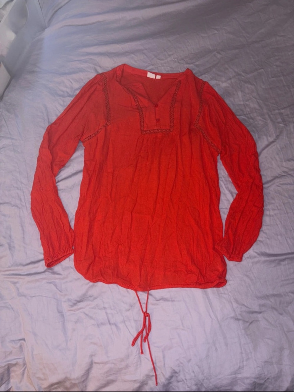 GAP Maternity Orange Long Sleeve Blouse Top
